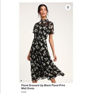 Lulu’s Floral Dressed Up Black Floral Print Midi